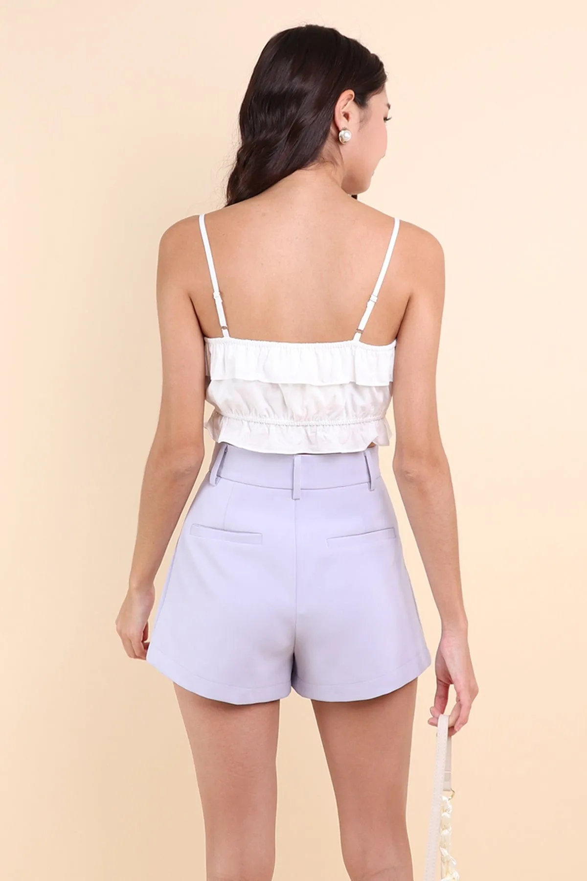 FALLON CROP SPAG TOP IN WHITE