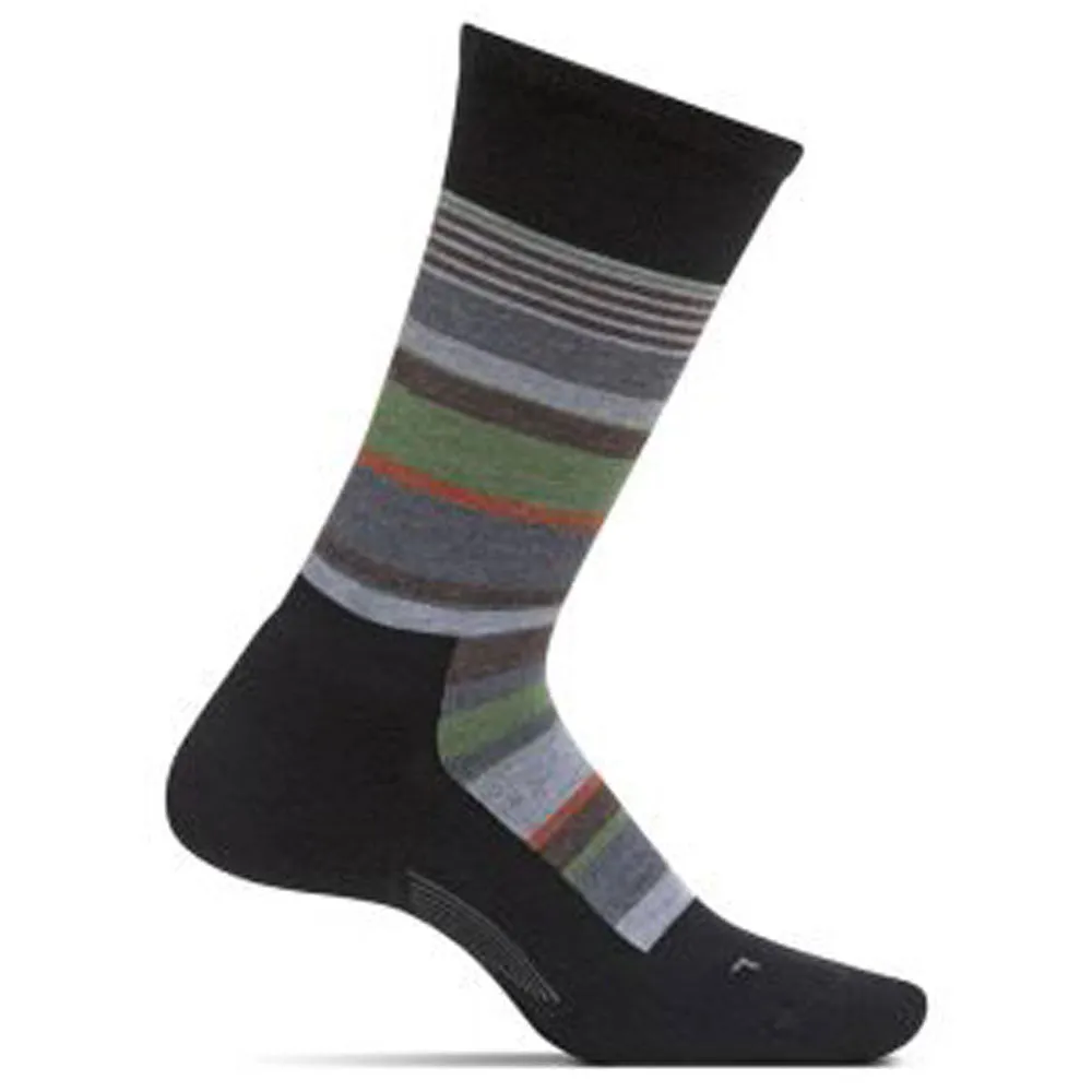 Feetures Be Bold Cushion Crew Black Multi Socks (Men's)