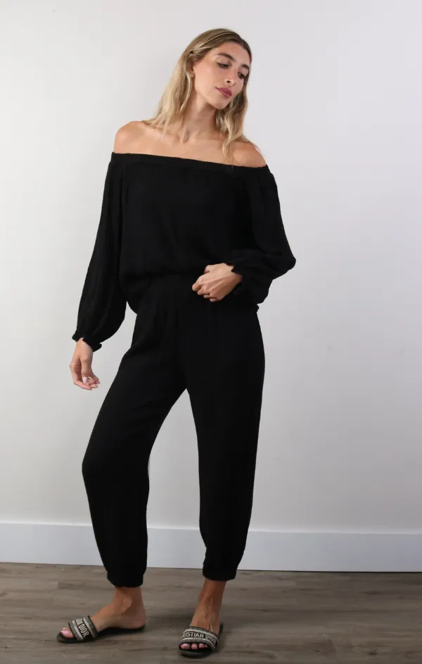 Gauze Flowy Off The Shoulder Top