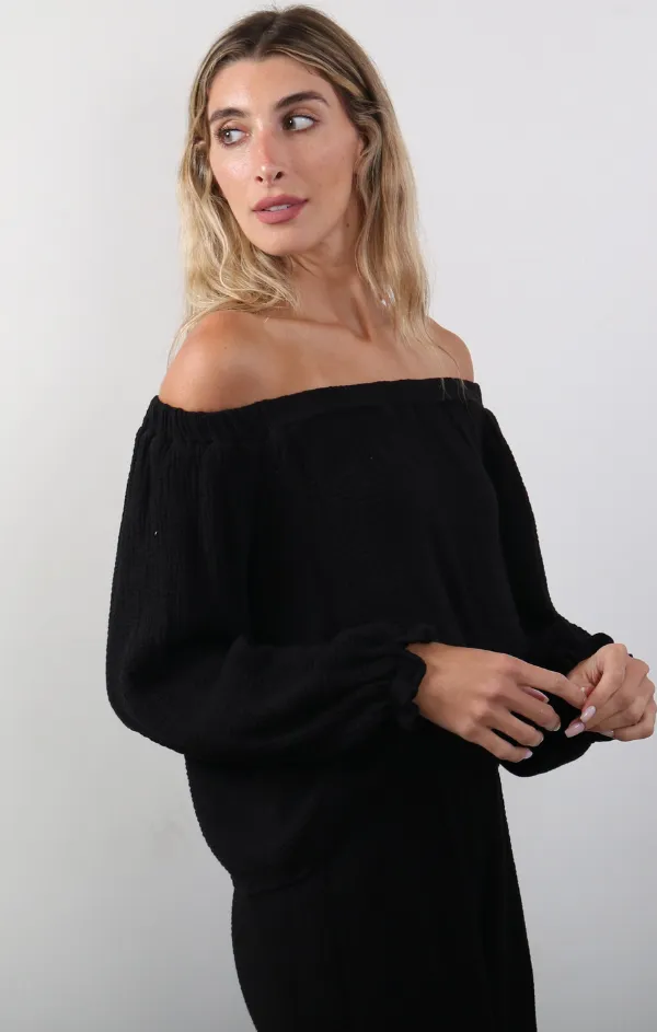 Gauze Flowy Off The Shoulder Top