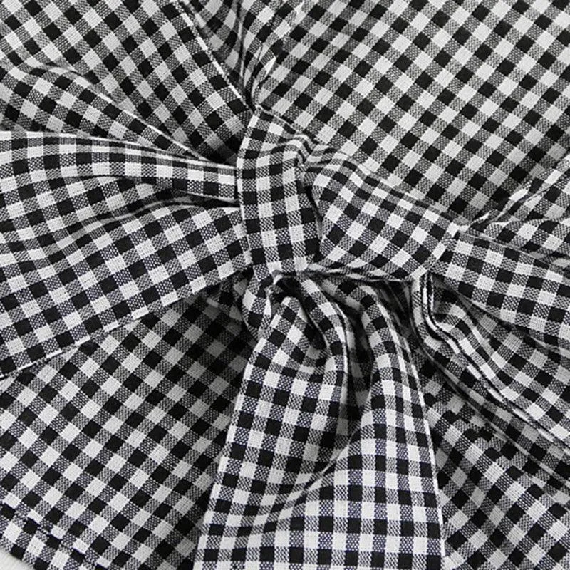 GINGHAM RUFFLED BOW SHORTS SET