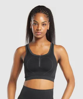 Gymshark Contour Heart Seamless Tank - Black/Asphalt Grey