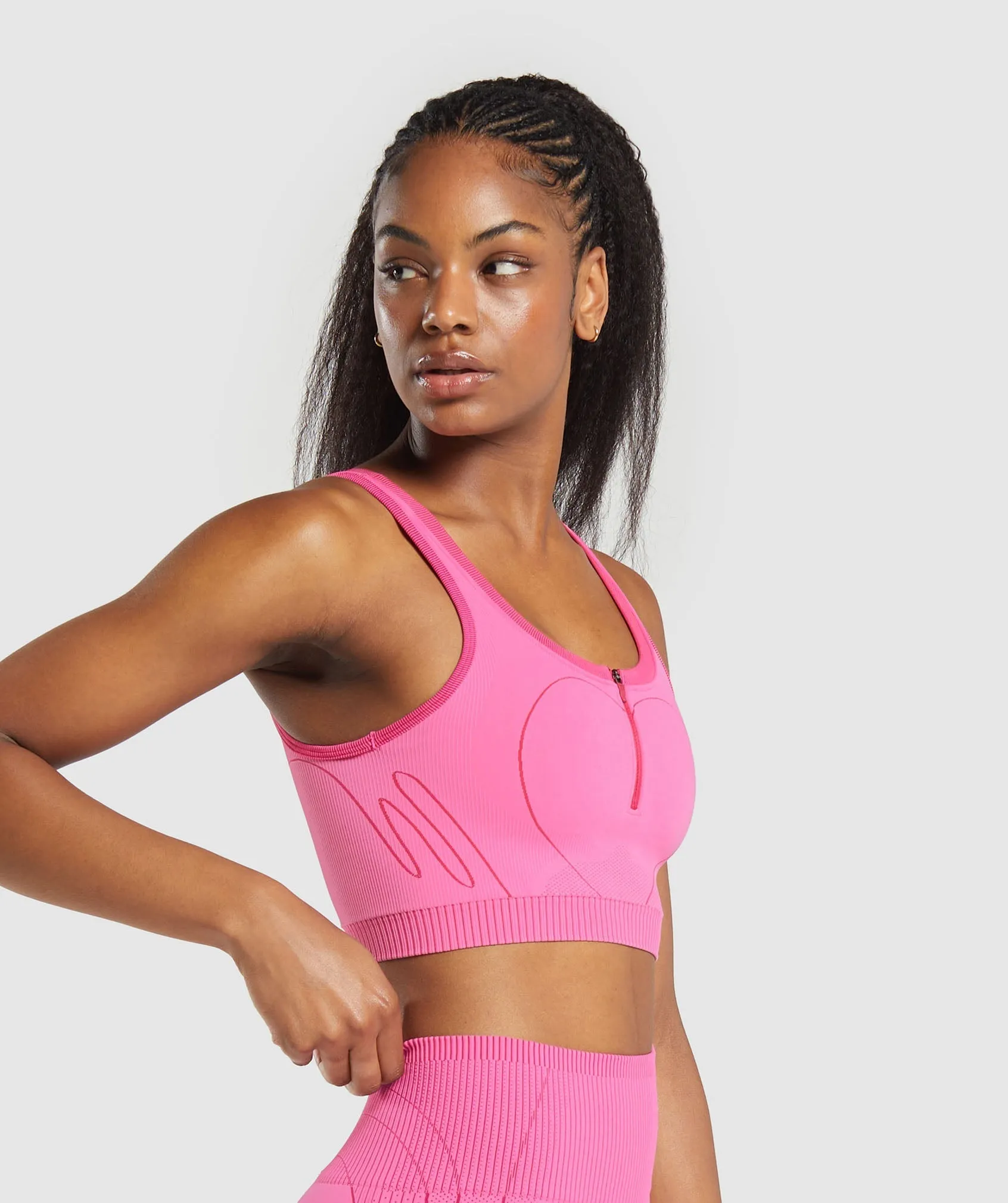 Gymshark Contour Heart Seamless Tank - Fetch Pink/Punk Pink