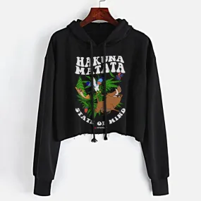 Hakuna Matata Crop Top Hoodie