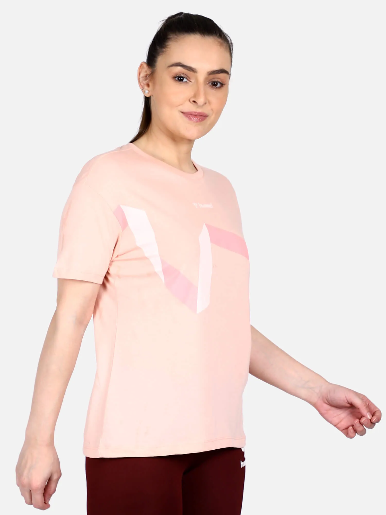 Hannah Women Cotton Pink T-Shirt