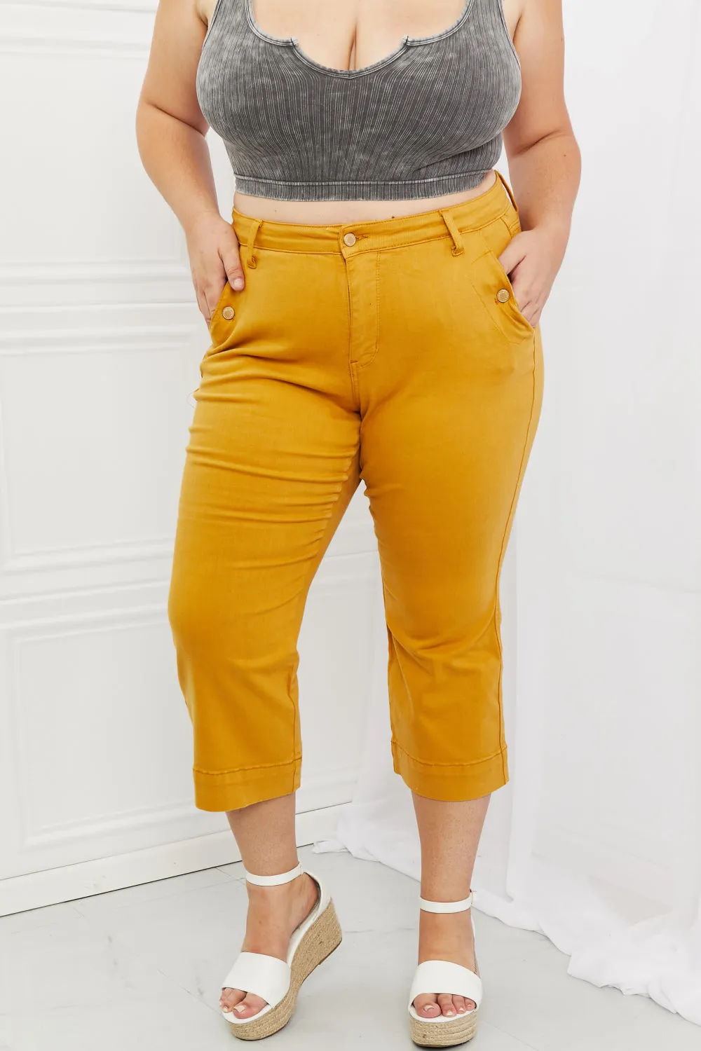 Judy Blue Jayza Straight Leg Cropped Jeans