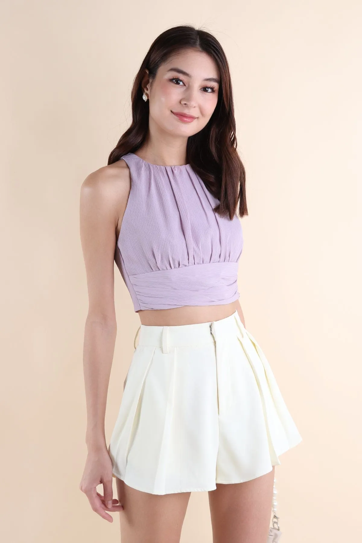 KAI PLEATED TOP IN LILAC