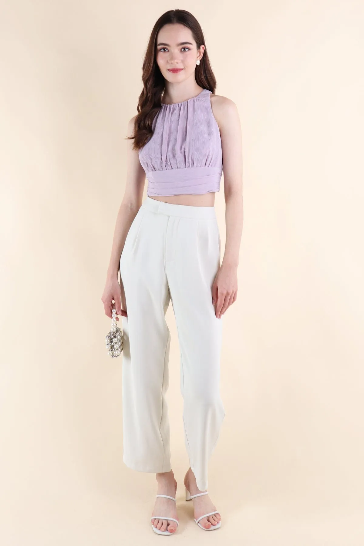 KAI PLEATED TOP IN LILAC