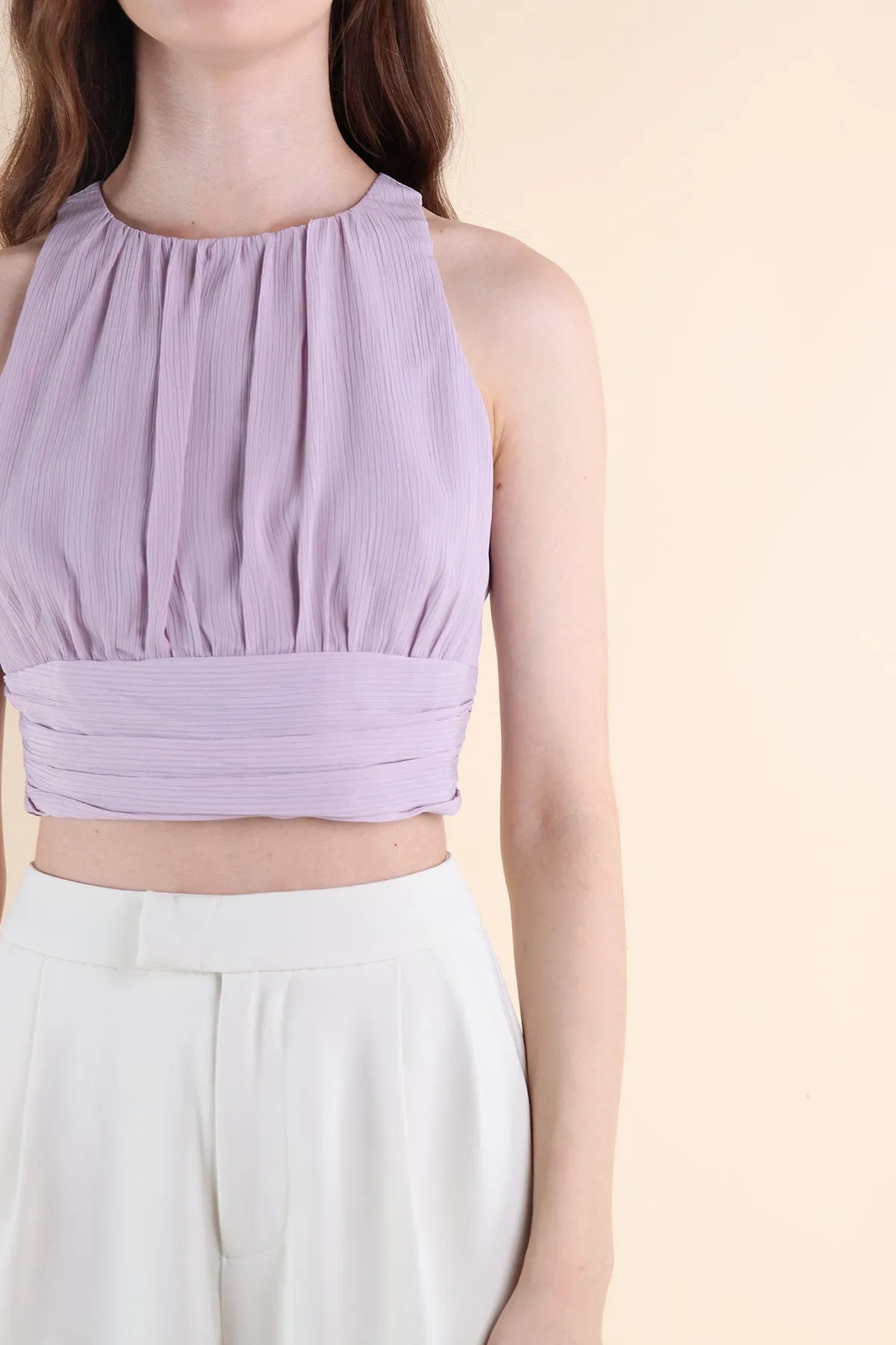 KAI PLEATED TOP IN LILAC