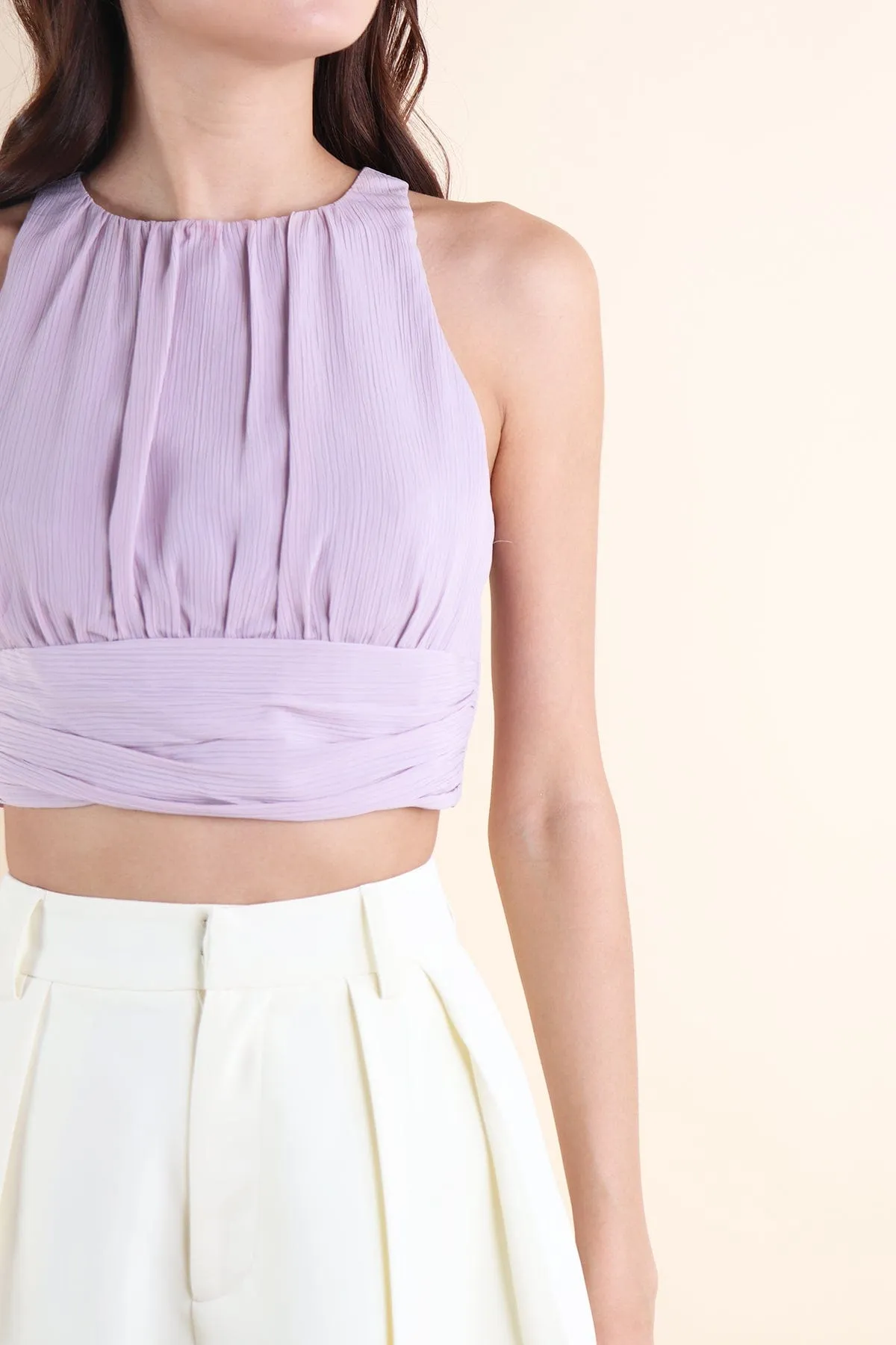 KAI PLEATED TOP IN LILAC