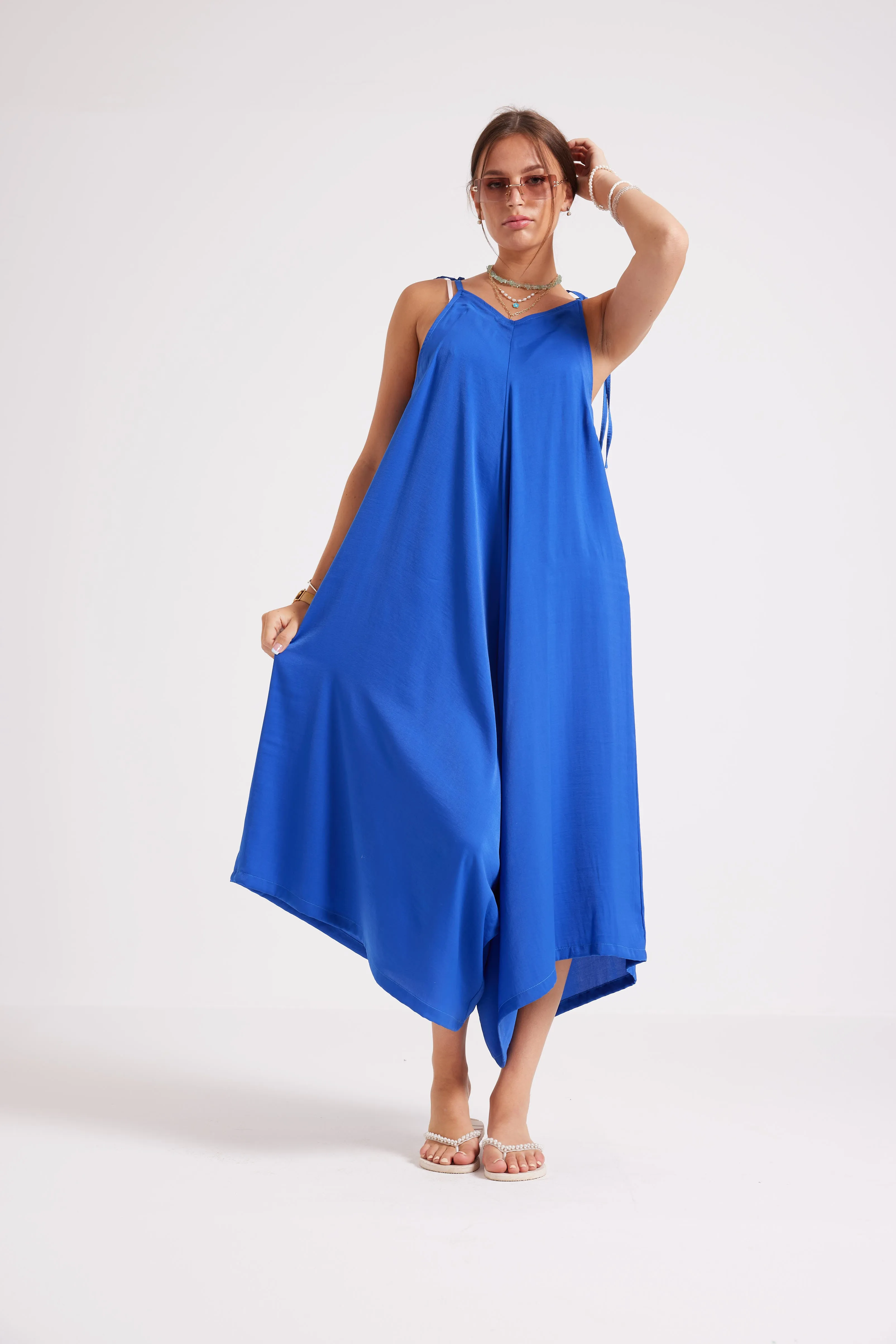 KEEP IT SLEEK JUMPSUIT - BLUE