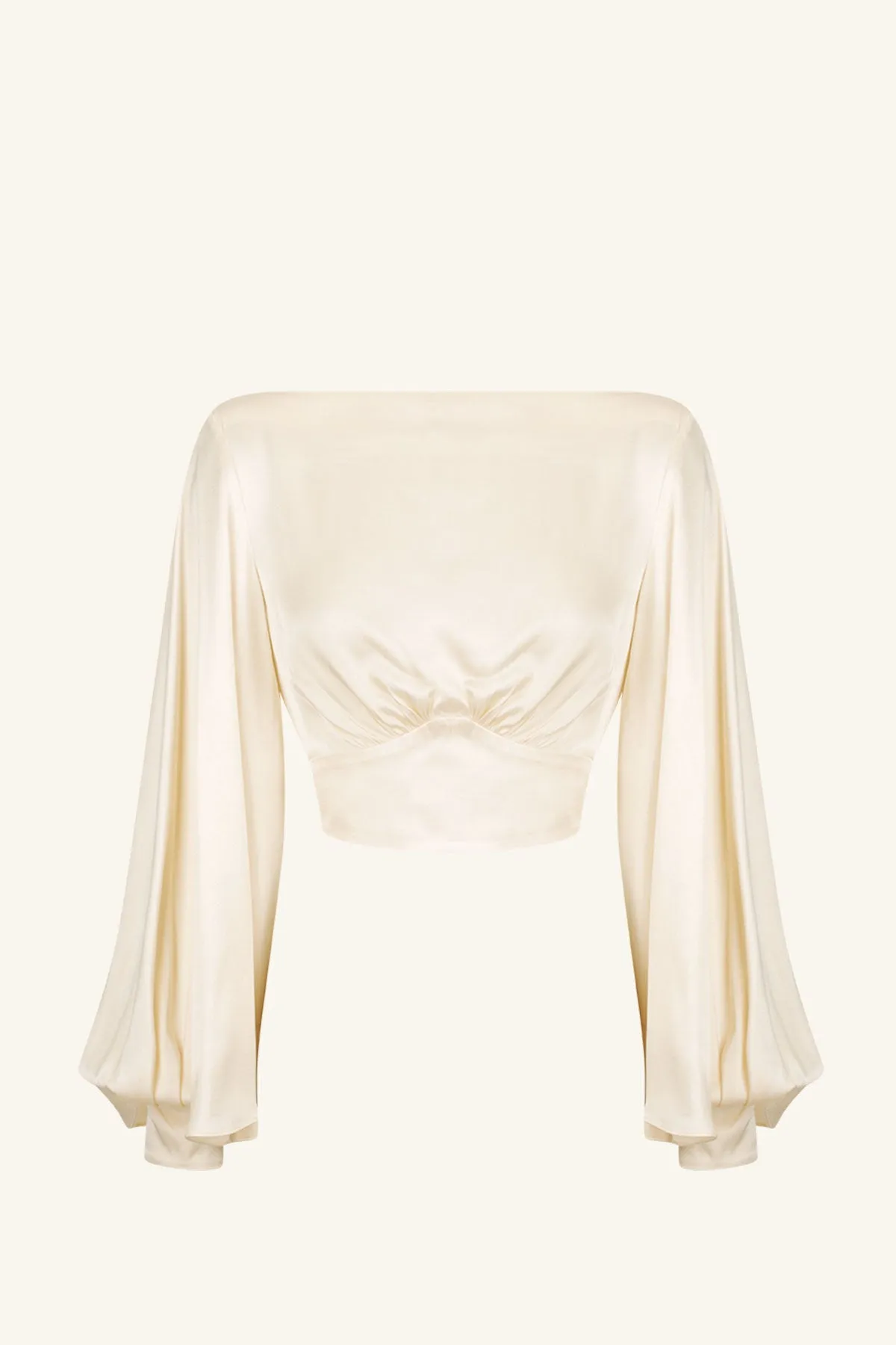 LA LUNE BACKLESS CROP BLOUSE - CREAM