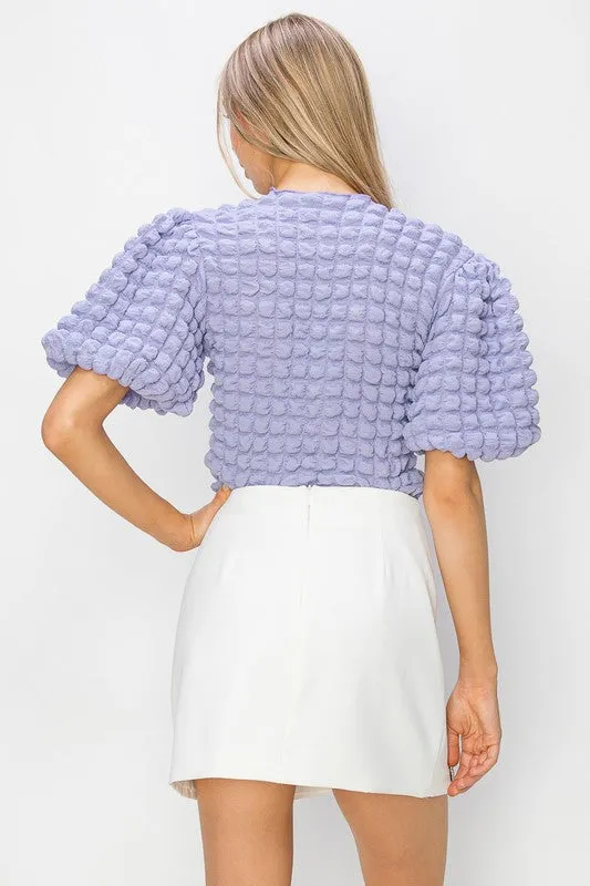 Lavender Bubble Crop Top