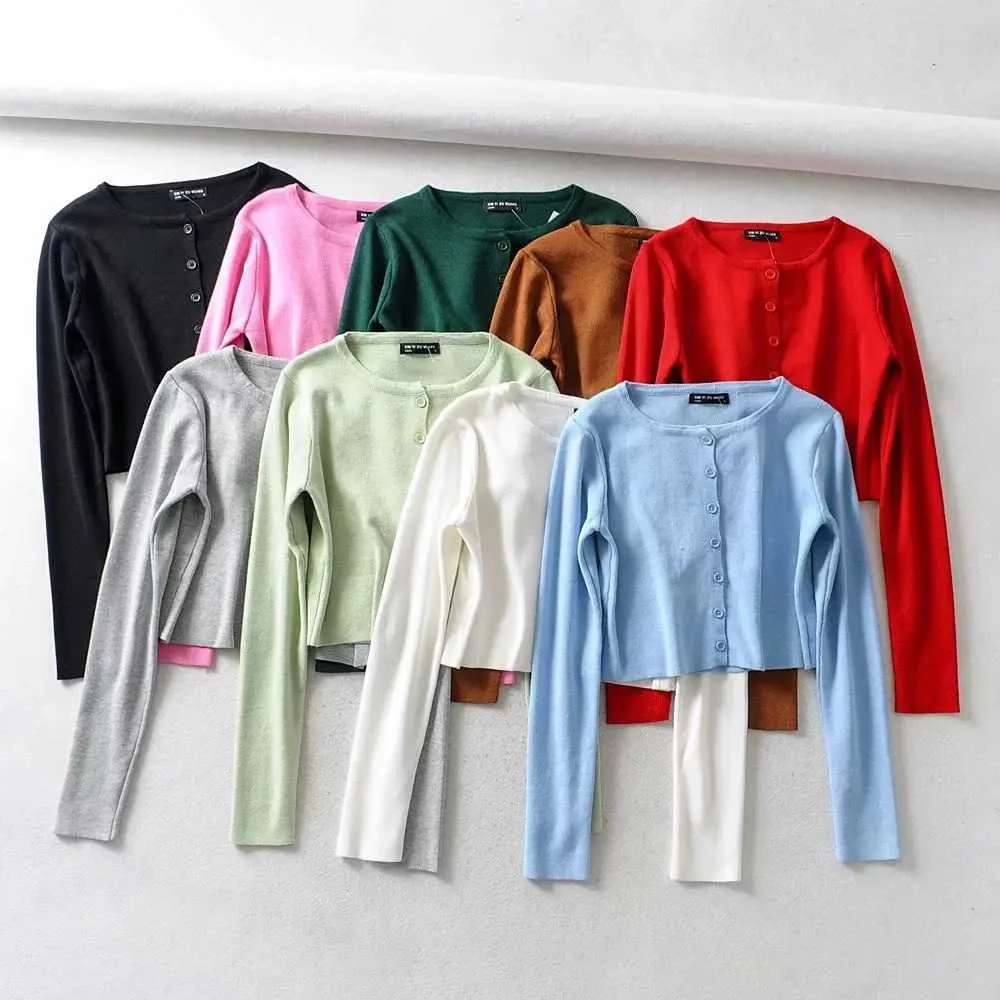 Long Sleeve Button Up Crop Top Tee Shirt For Young