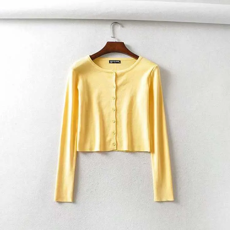 Long Sleeve Button Up Crop Top Tee Shirt For Young