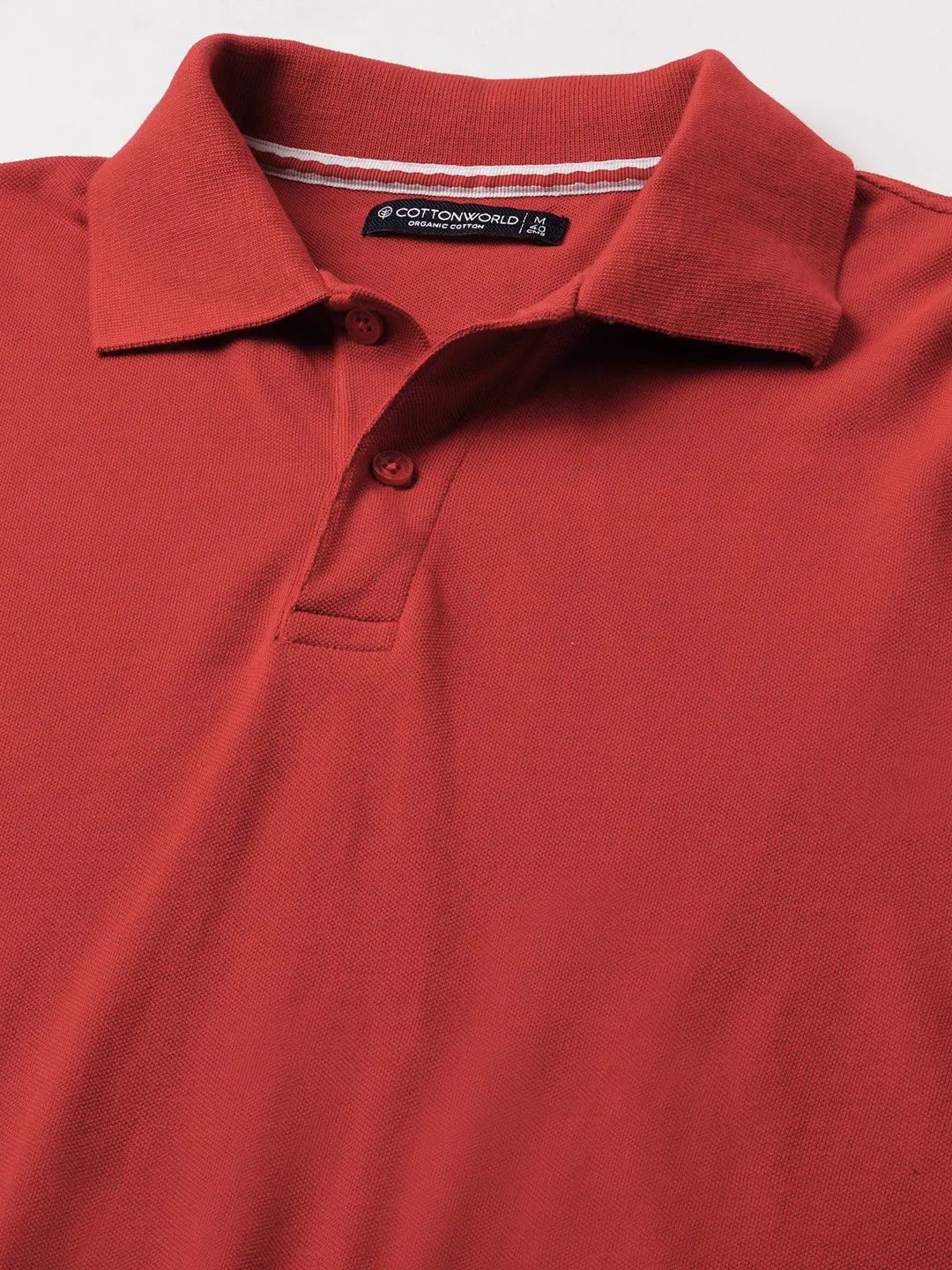 Men's Red Cotton Regular Fit Tshirt