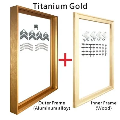 Metal Picture Frame Brushed Black Frosted White Brushed Gold Titanium Silver With Wood Inner Frame Sizes 30x40cm to 60x90cm