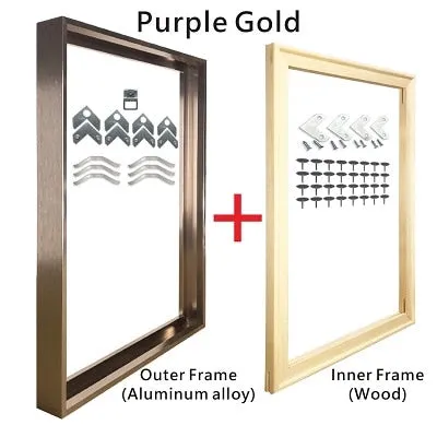 Metal Picture Frame Brushed Black Frosted White Brushed Gold Titanium Silver With Wood Inner Frame Sizes 30x40cm to 60x90cm