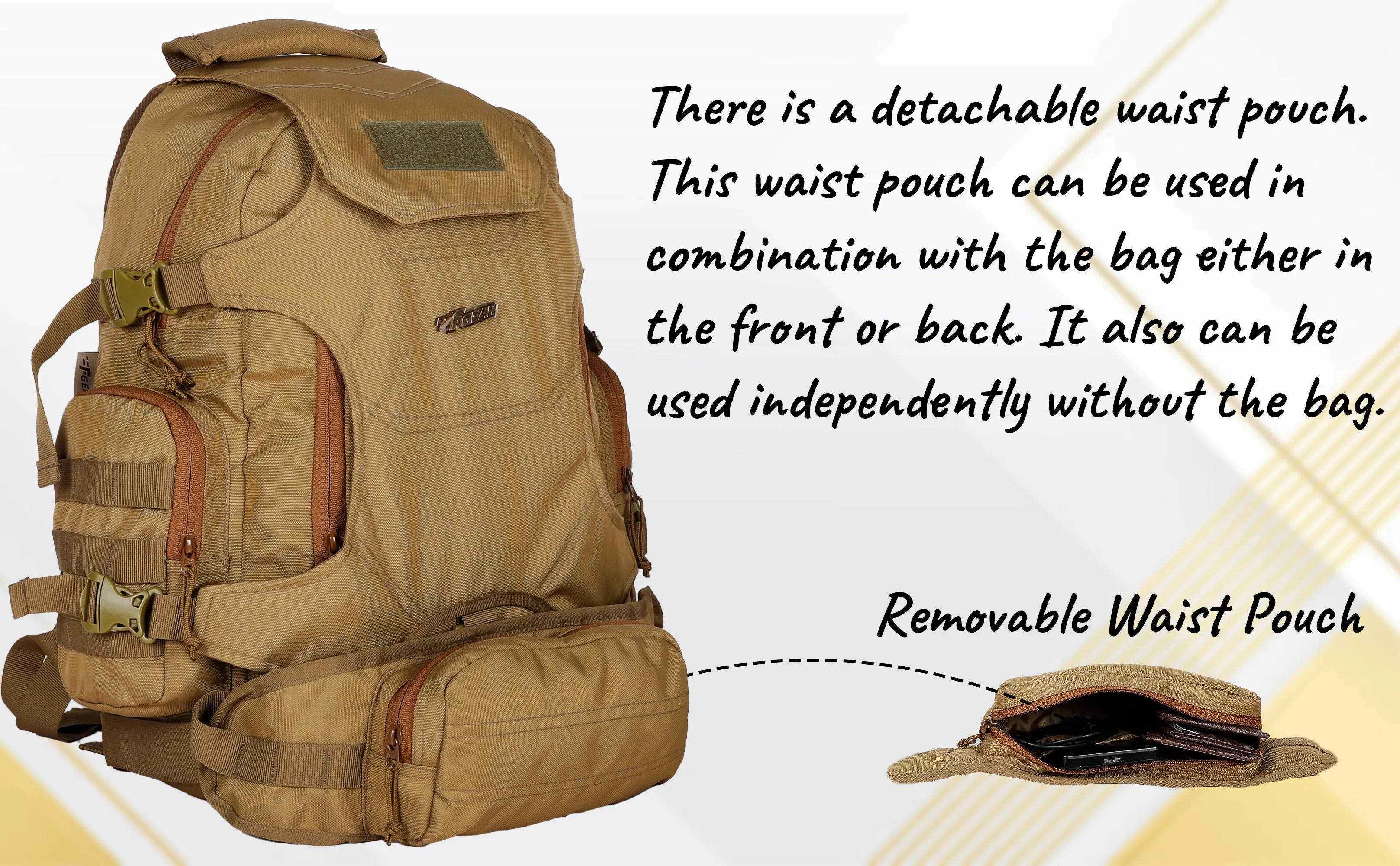 Military Ambush 32L Khaki Rucksack