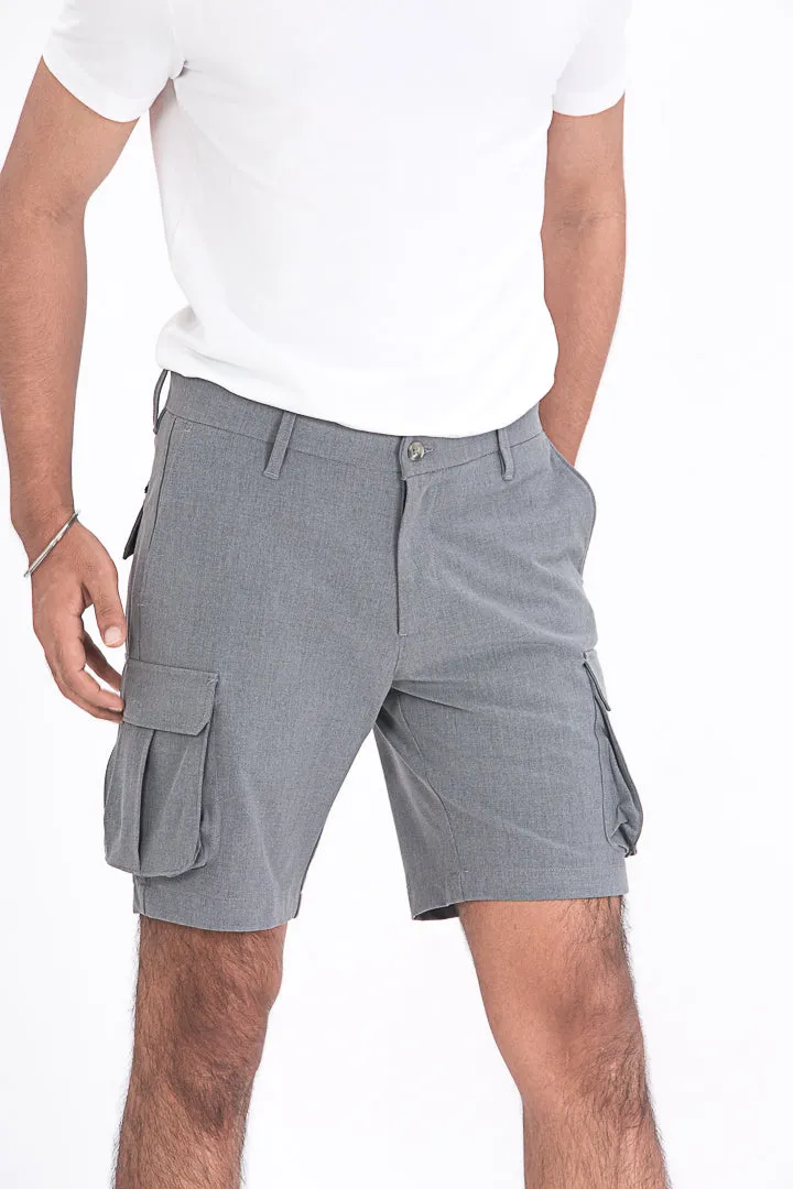 Mineral Grey Stretch Cargo Shorts