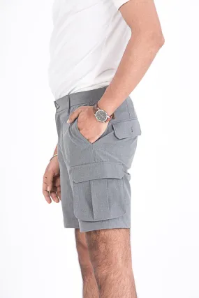 Mineral Grey Stretch Cargo Shorts