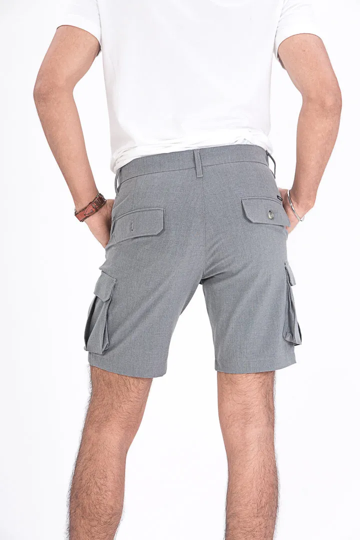 Mineral Grey Stretch Cargo Shorts