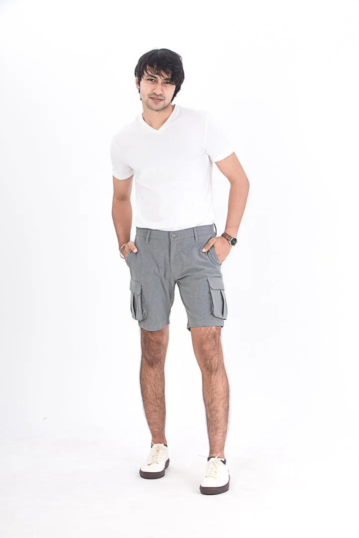 Mineral Grey Stretch Cargo Shorts