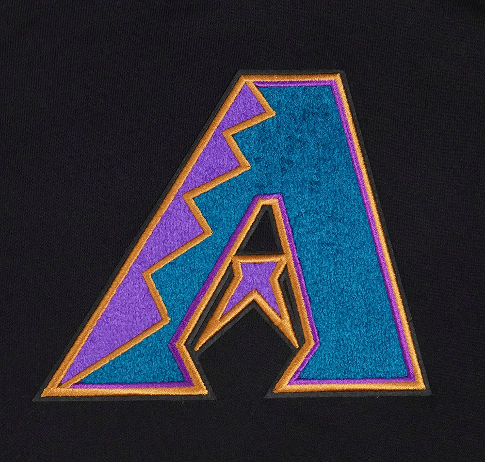 MLB ARIZONA DIAMONDBACKS RETRO CLASSIC WOMEN'S RIB CROPPED PO HOODIE (BLACK)