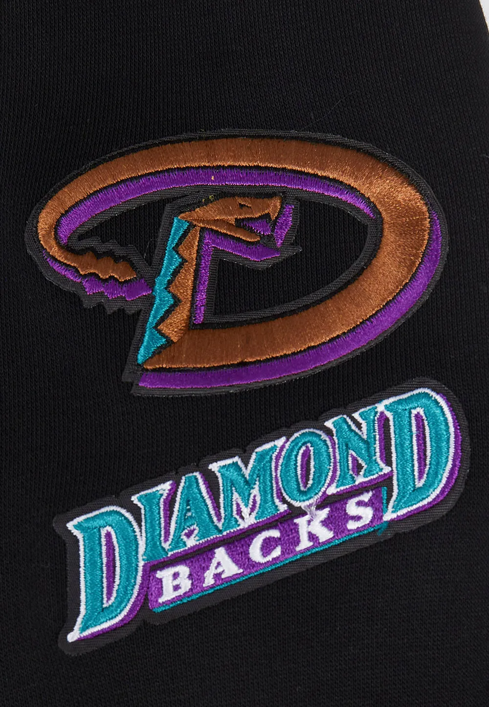 MLB ARIZONA DIAMONDBACKS RETRO CLASSIC WOMEN'S RIB CROPPED PO HOODIE (BLACK)