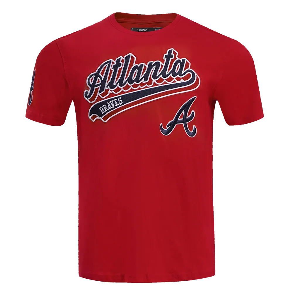 MLB ATLANTA BRAVES SCRIPT TAIL MEN'S TOPS (RED)