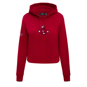 MLB BOSTON RED SOX CLASSIC WOMEN'S CROPPED PO HOODIE (RED)