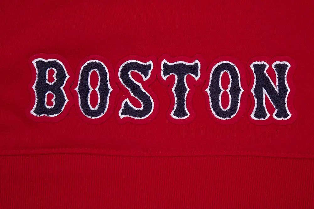 MLB BOSTON RED SOX CLASSIC WOMEN'S CROPPED PO HOODIE (RED)