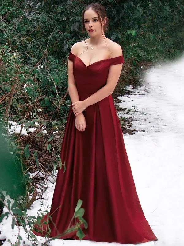 Off Shoulder Satin Ballgown Size 16 Style A912