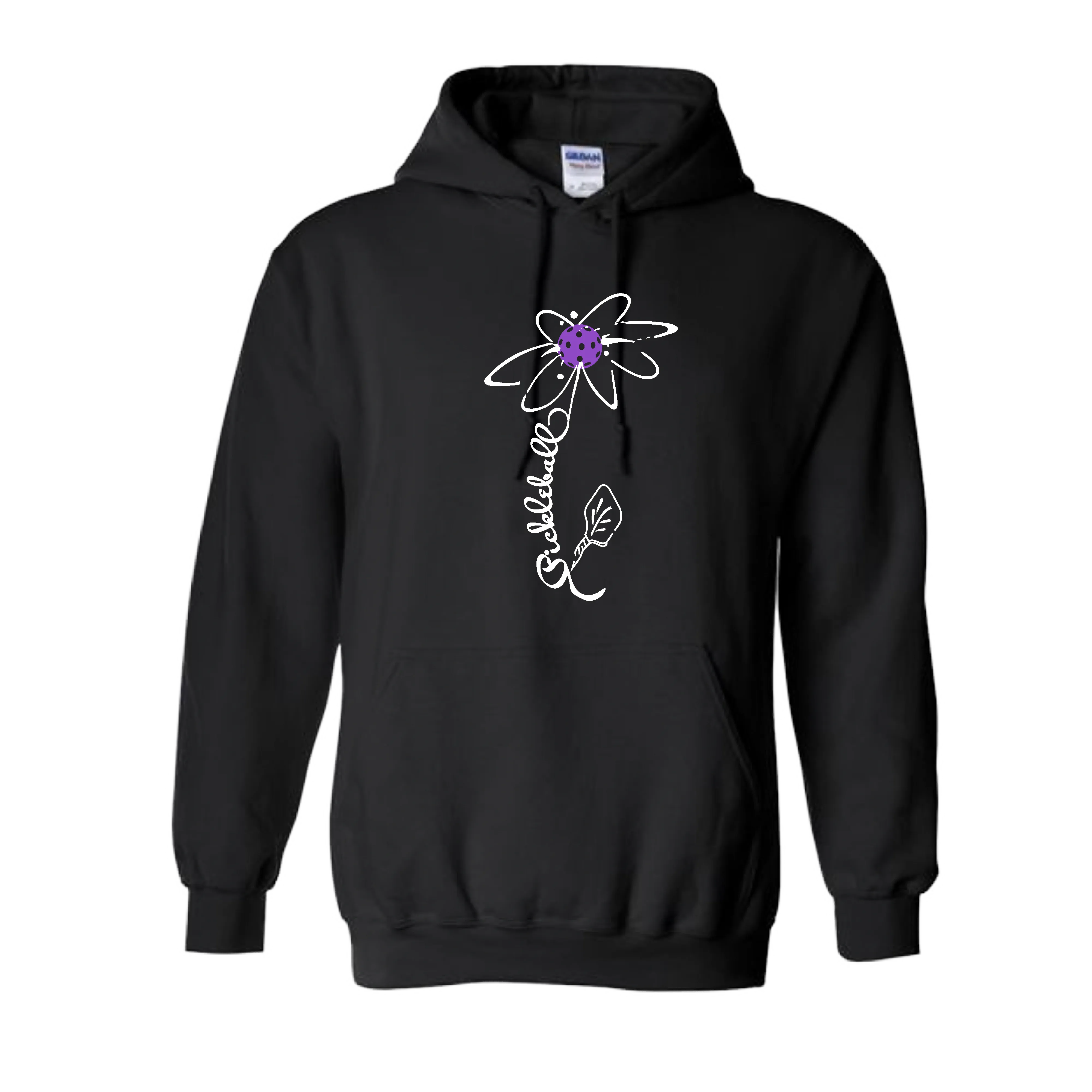 Pickleball Flower (Orange, Pink or Purple) | Unisex Hoodie Athletic Sweatshirt | 50% Cotton/50% Polyester