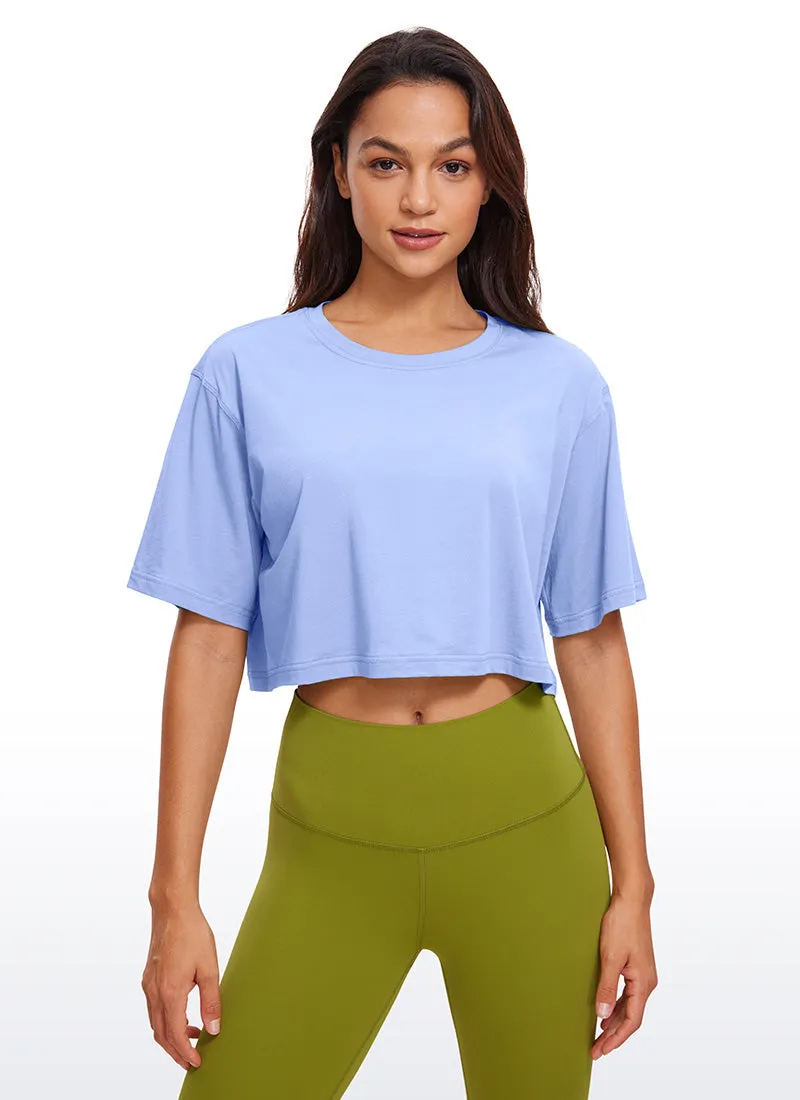 Pima Cotton Short Sleeves Cropped