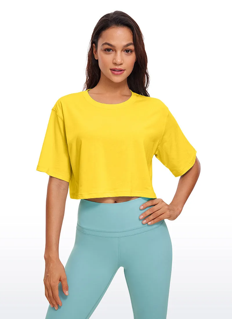 Pima Cotton Short Sleeves Cropped