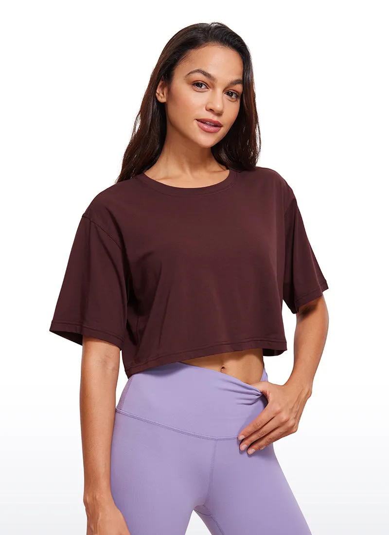 Pima Cotton Short Sleeves Cropped