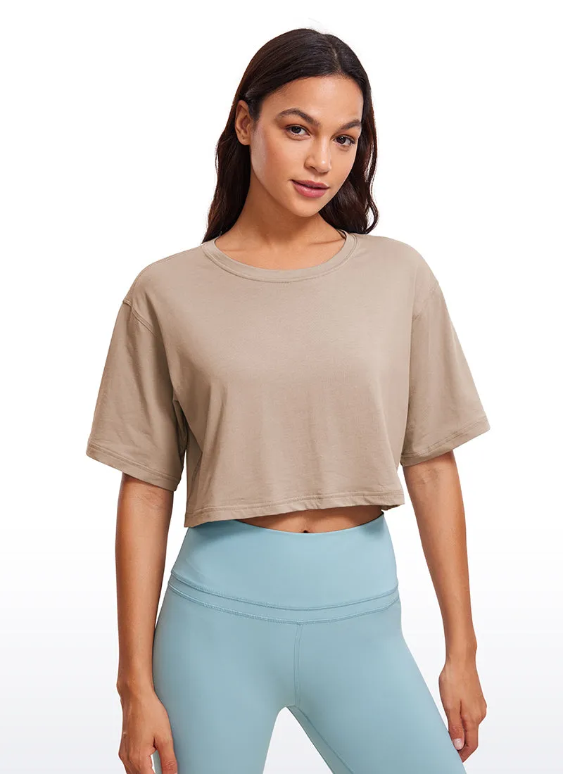 Pima Cotton Short Sleeves Cropped