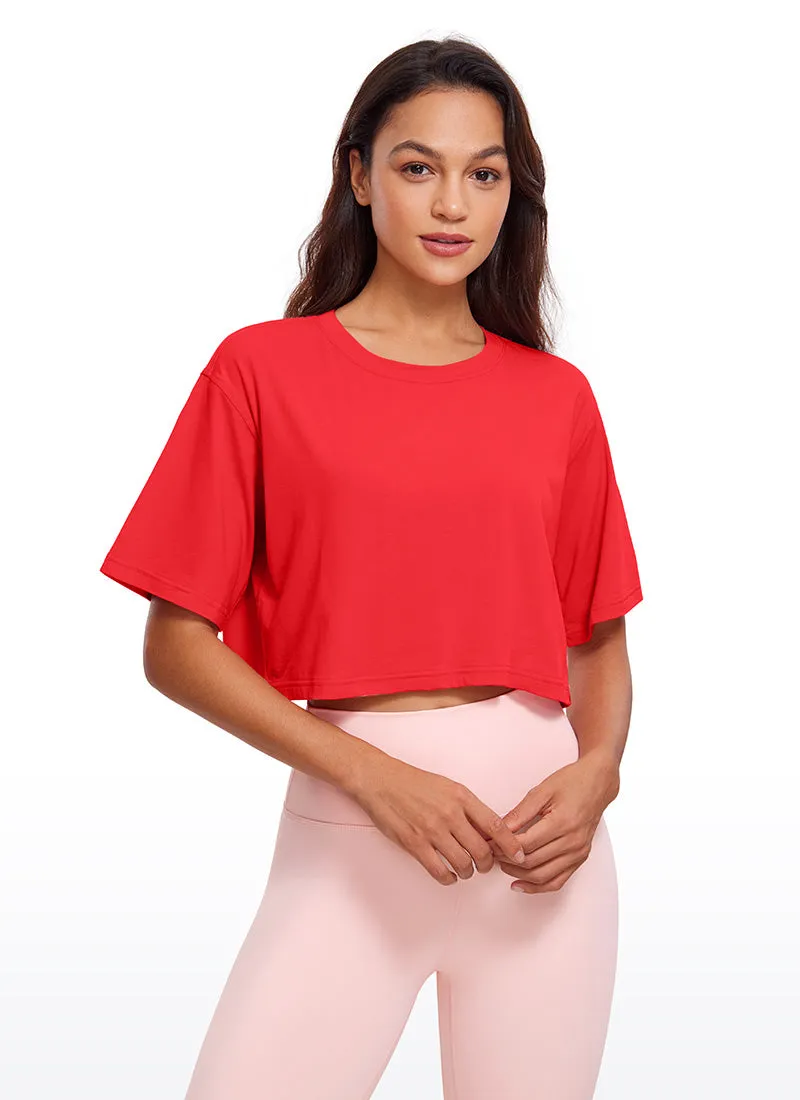 Pima Cotton Short Sleeves Cropped