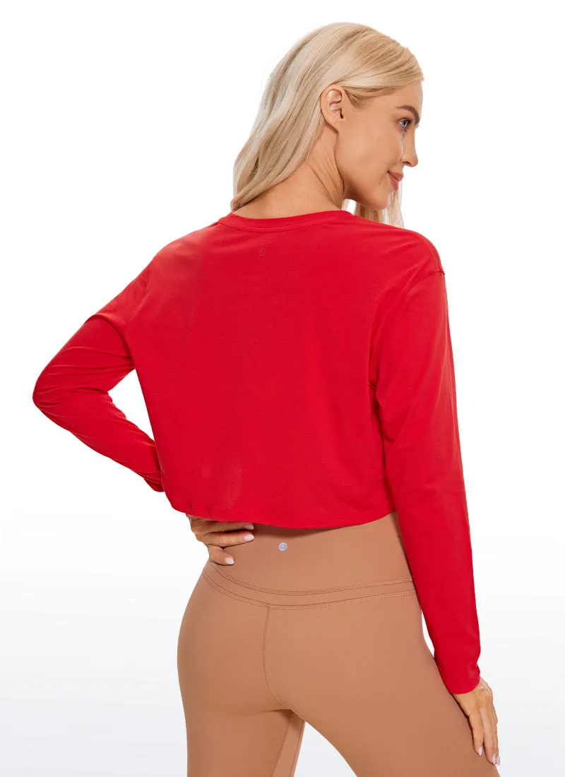 Pima Cotton Workout Cropped Long Sleeve