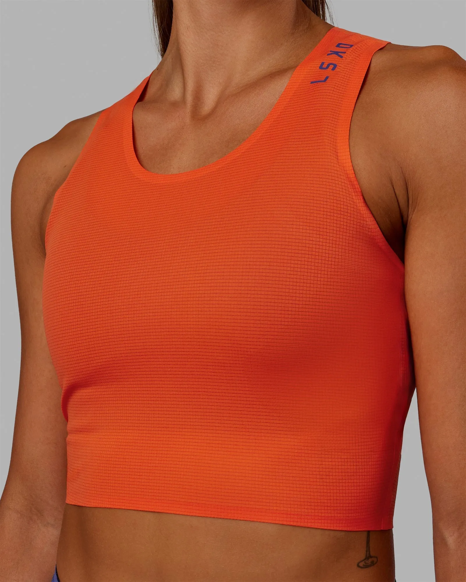 Race Day Cropped Performance Tank - Ultra Orange-Future Dusk