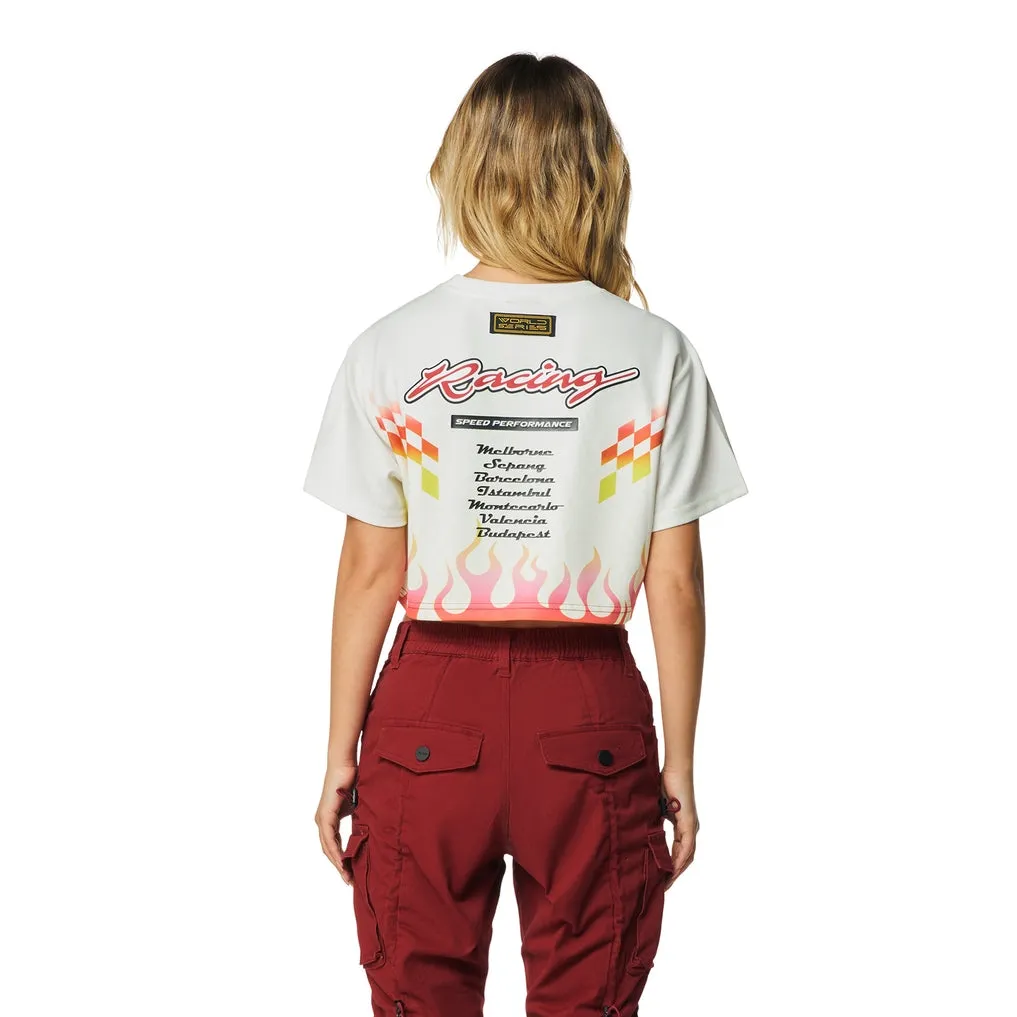 Racing Cropped T-Shirt - Red