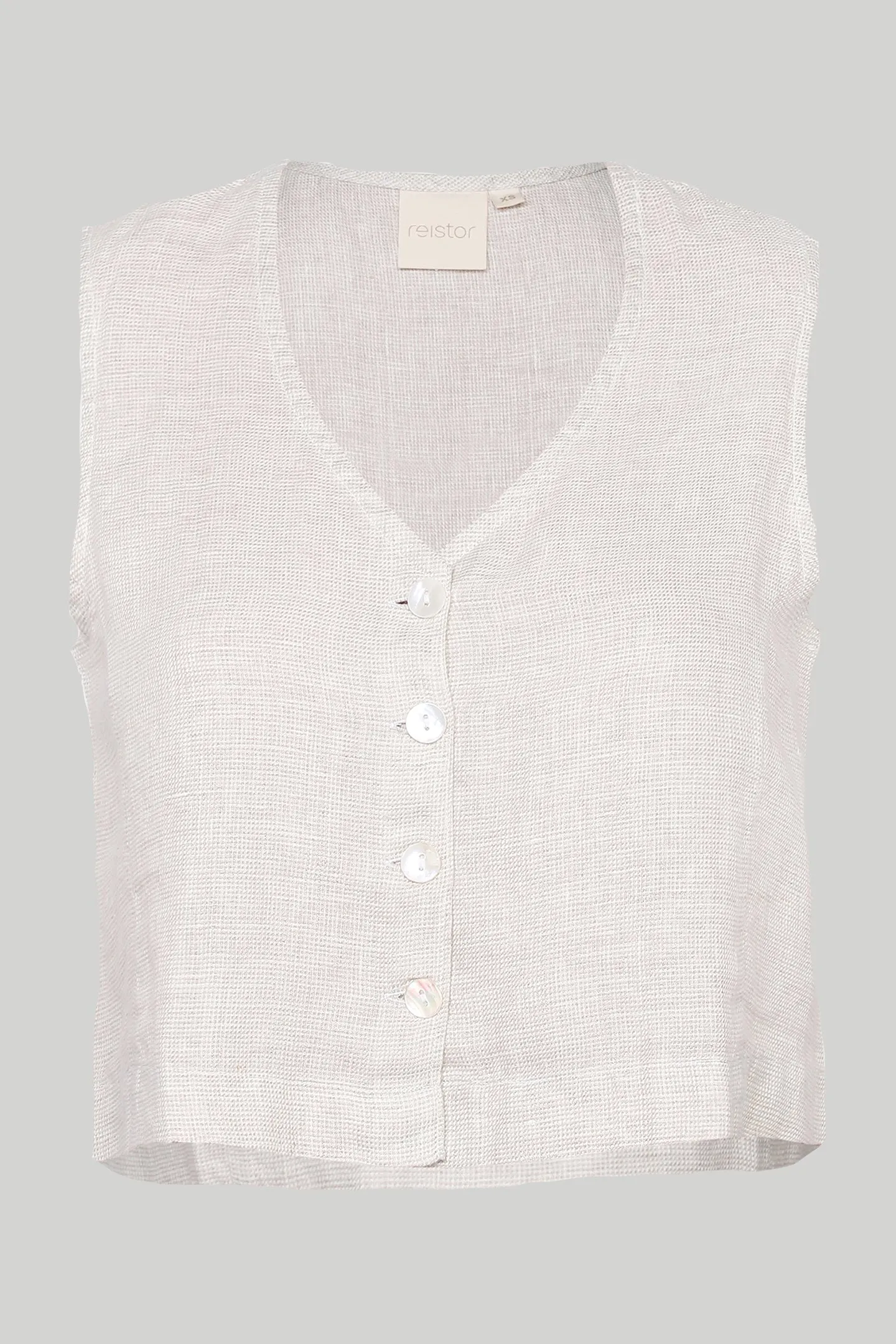 Reistor Cropped Vest Shirt in Ecru