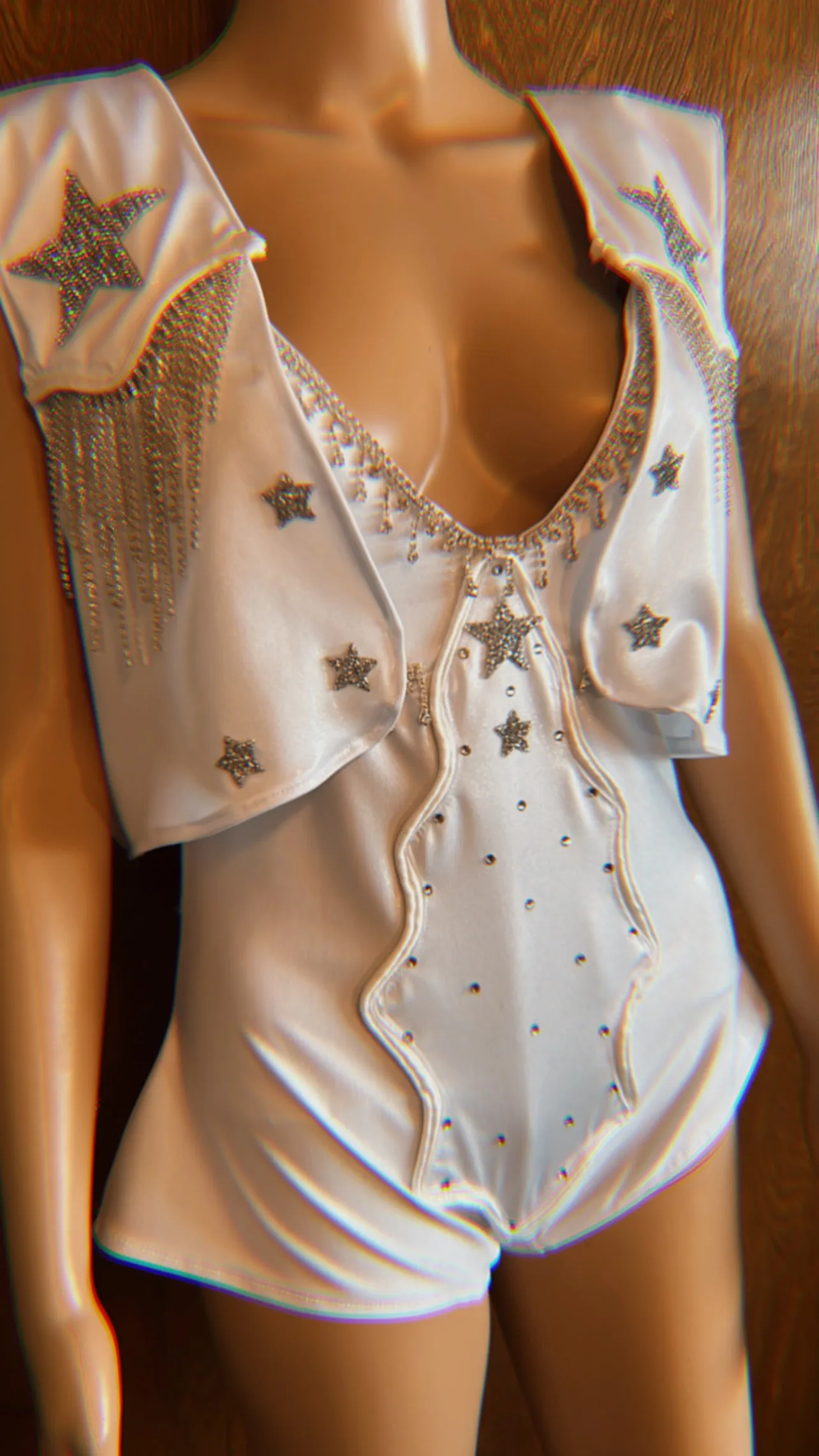 Rhinestone Cowgirl Set - Chaps, bodysuit, and vest