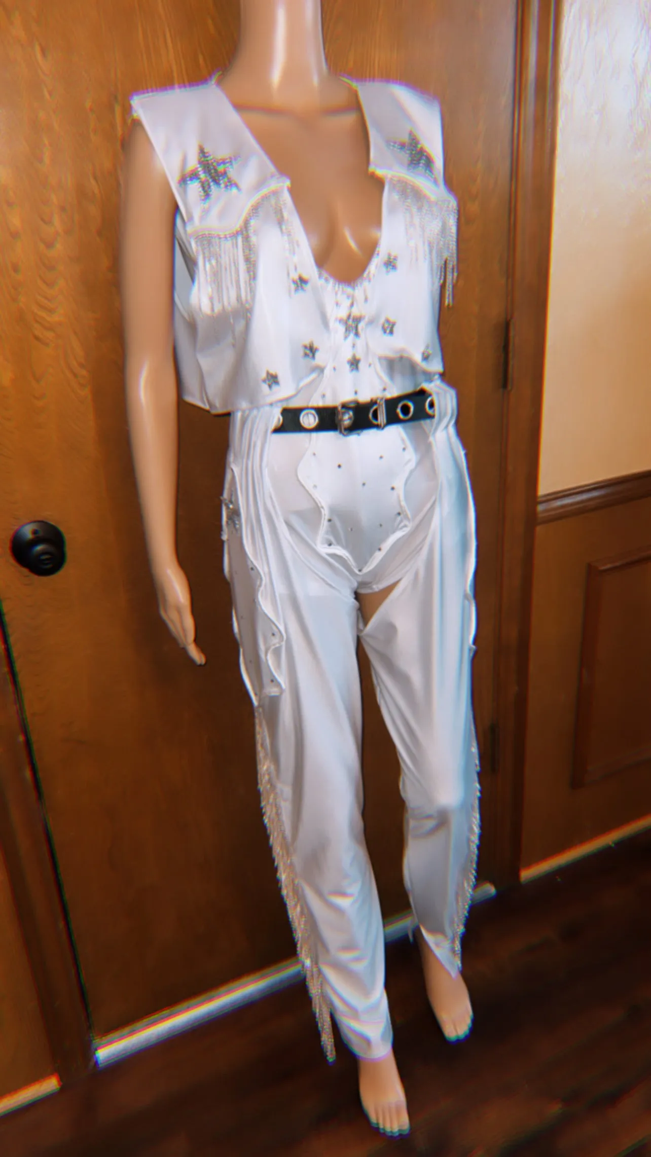 Rhinestone Cowgirl Set - Chaps, bodysuit, and vest