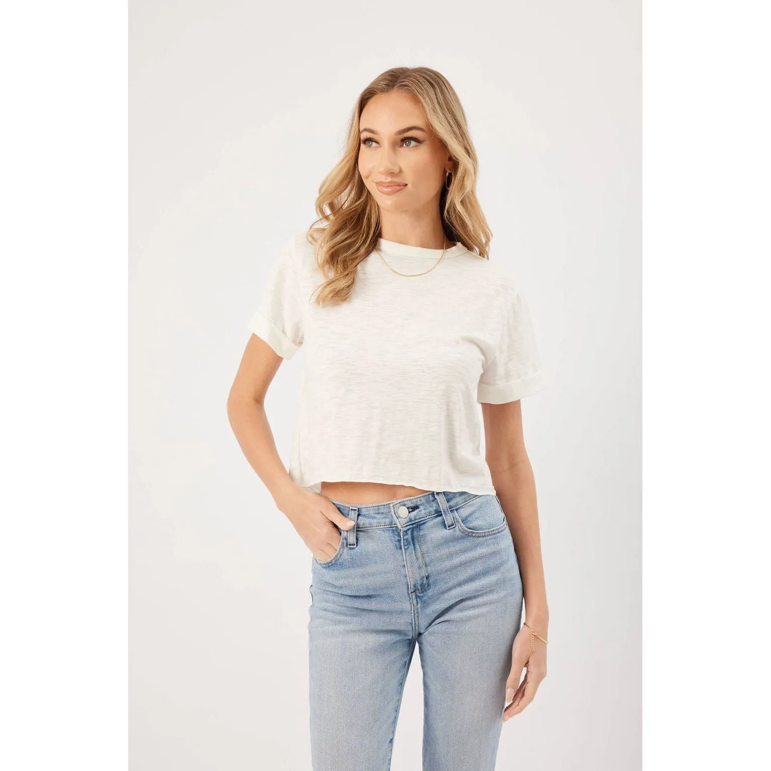 Rosie Cropped Tee - White