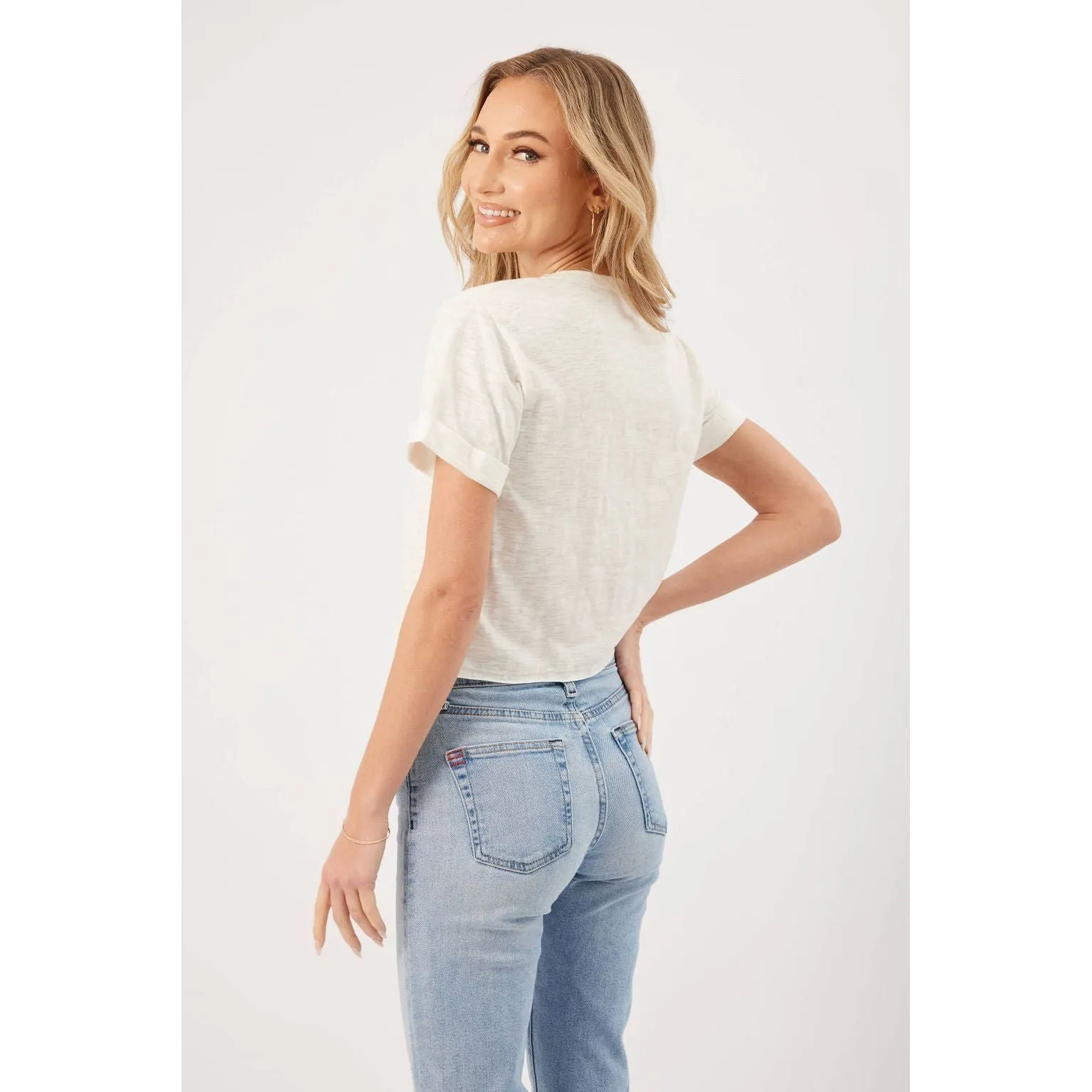 Rosie Cropped Tee - White