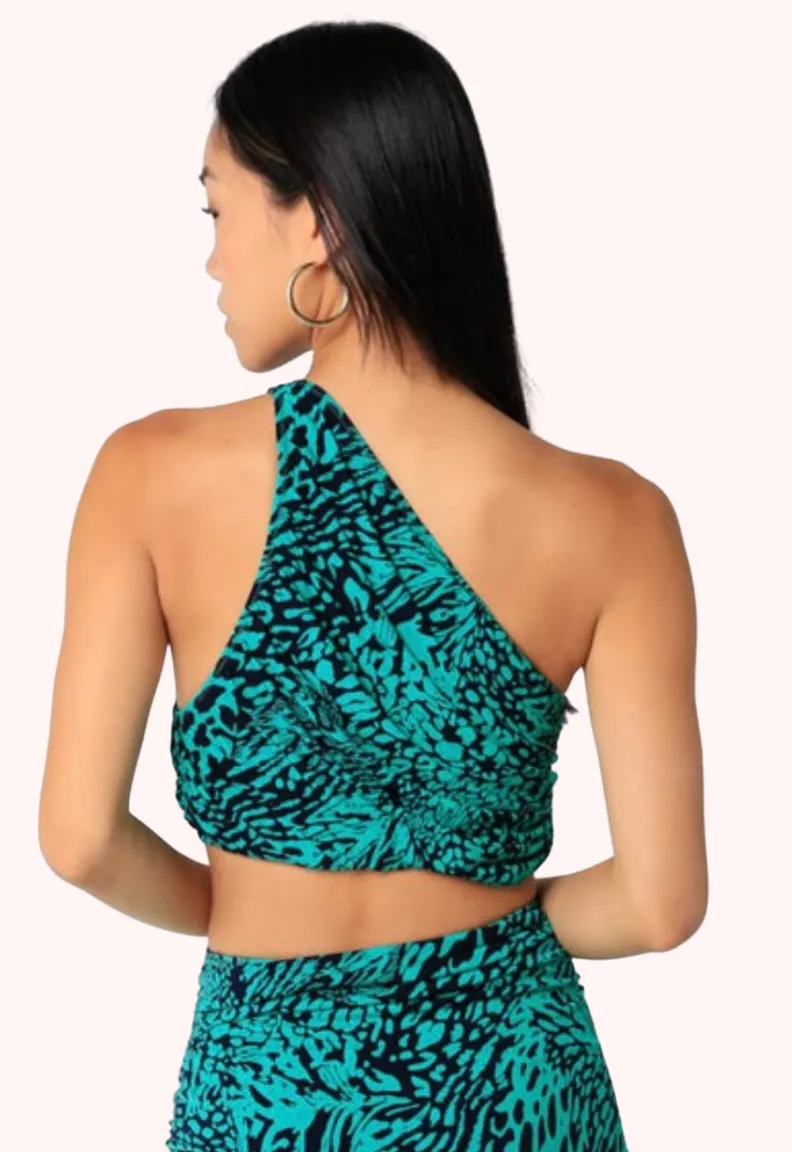 Sadi Leopard One Shoulder Top