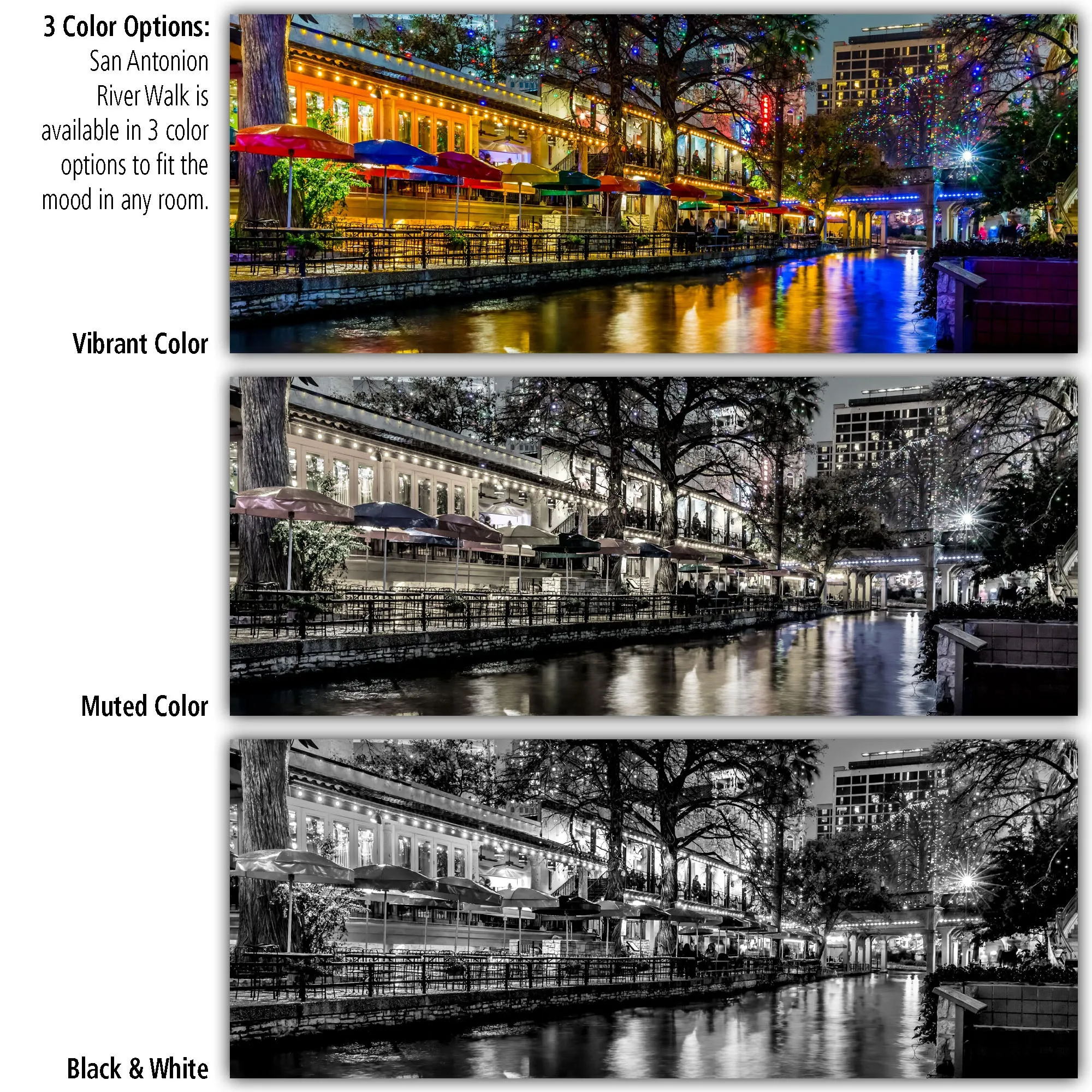 San Antonio Riverwalk on Canvas