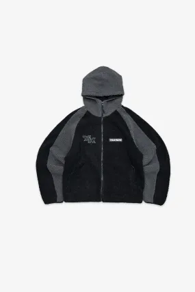 SHERPA PANEL FLEECE | BLACK